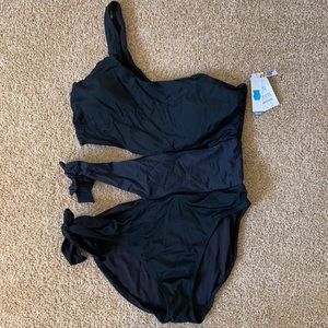 Time and True black bathing suit